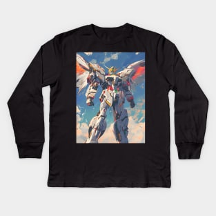 Winged Warriors: Gundam Wing, Mecha Epic, and Anime-Manga Legacy Unleashed Kids Long Sleeve T-Shirt